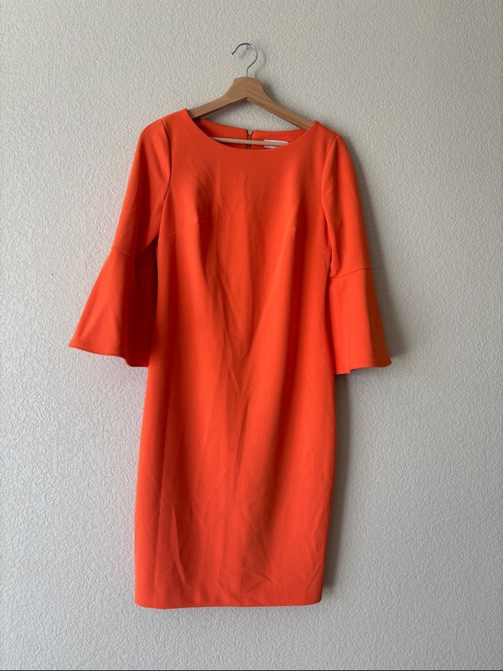 Calvin Klein Women's Orange Bell-Sleeve Shift Dress- NWT